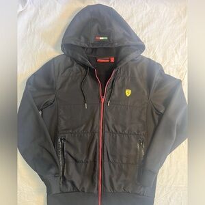 Ferrari Scuderia official Lifestyles Jacket Women Black Full Zip Up Hooded M